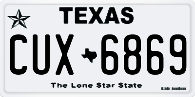 TX license plate CUX6869