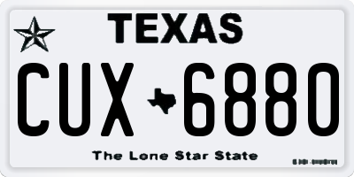 TX license plate CUX6880
