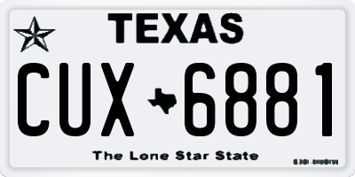 TX license plate CUX6881