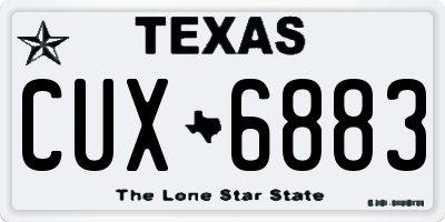 TX license plate CUX6883