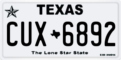 TX license plate CUX6892