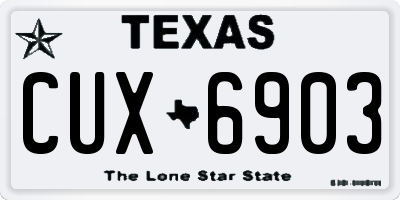 TX license plate CUX6903