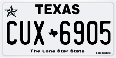 TX license plate CUX6905
