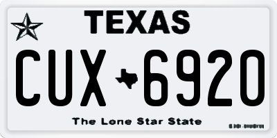 TX license plate CUX6920