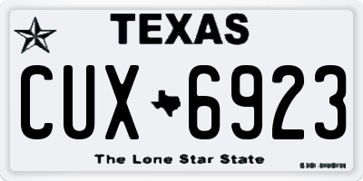 TX license plate CUX6923