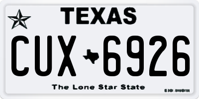 TX license plate CUX6926