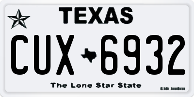 TX license plate CUX6932
