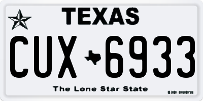 TX license plate CUX6933