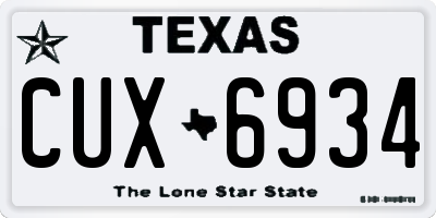 TX license plate CUX6934