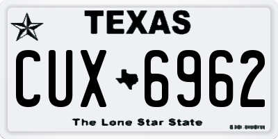 TX license plate CUX6962