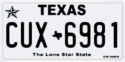 TX license plate CUX6981