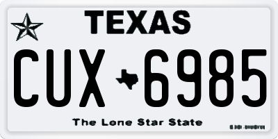 TX license plate CUX6985