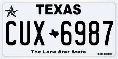 TX license plate CUX6987
