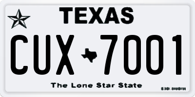 TX license plate CUX7001
