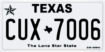 TX license plate CUX7006