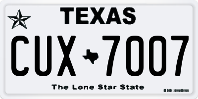 TX license plate CUX7007