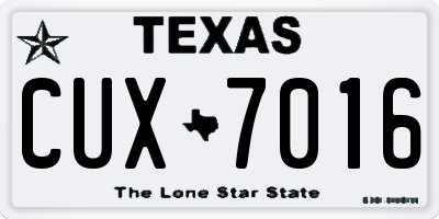 TX license plate CUX7016
