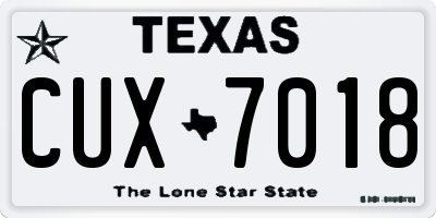 TX license plate CUX7018