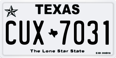 TX license plate CUX7031