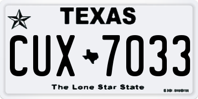 TX license plate CUX7033