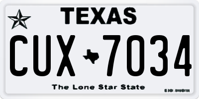 TX license plate CUX7034