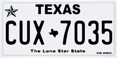 TX license plate CUX7035
