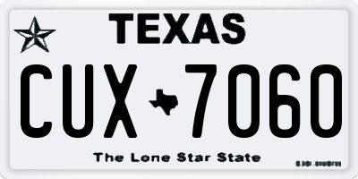 TX license plate CUX7060