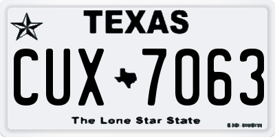 TX license plate CUX7063