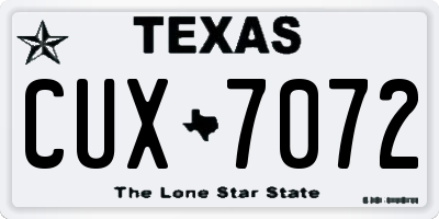 TX license plate CUX7072