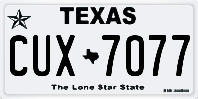 TX license plate CUX7077