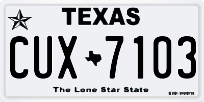 TX license plate CUX7103