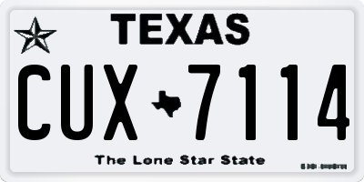 TX license plate CUX7114