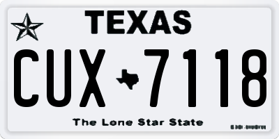 TX license plate CUX7118