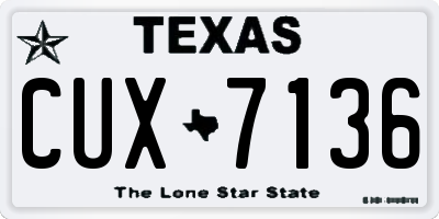 TX license plate CUX7136