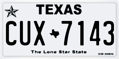TX license plate CUX7143