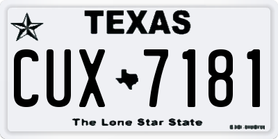 TX license plate CUX7181
