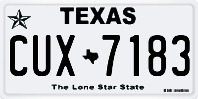 TX license plate CUX7183