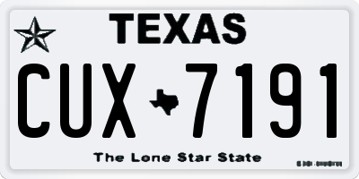 TX license plate CUX7191