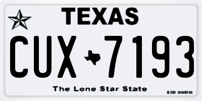 TX license plate CUX7193