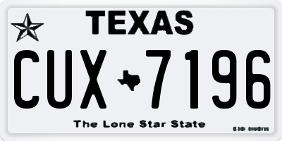 TX license plate CUX7196