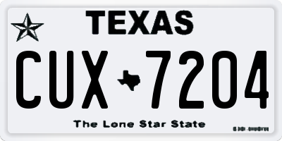 TX license plate CUX7204