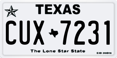 TX license plate CUX7231