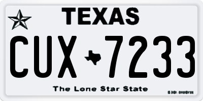 TX license plate CUX7233