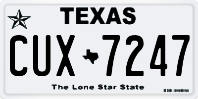 TX license plate CUX7247