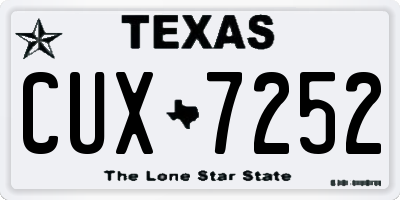 TX license plate CUX7252