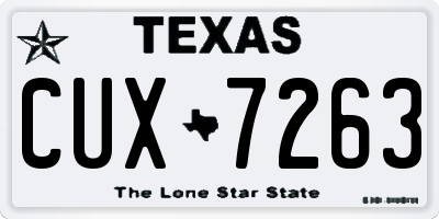 TX license plate CUX7263