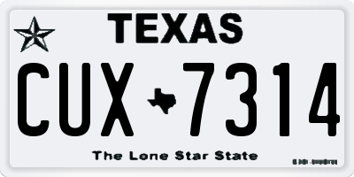 TX license plate CUX7314