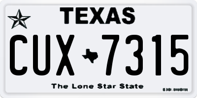 TX license plate CUX7315