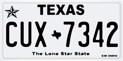 TX license plate CUX7342