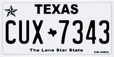 TX license plate CUX7343